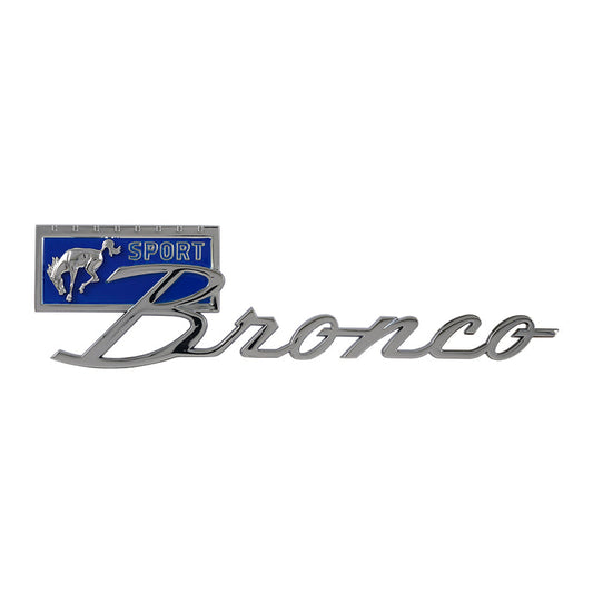 Dennis Carpenter Front Fender Emblem - Bronco Sport 1967 - 77
