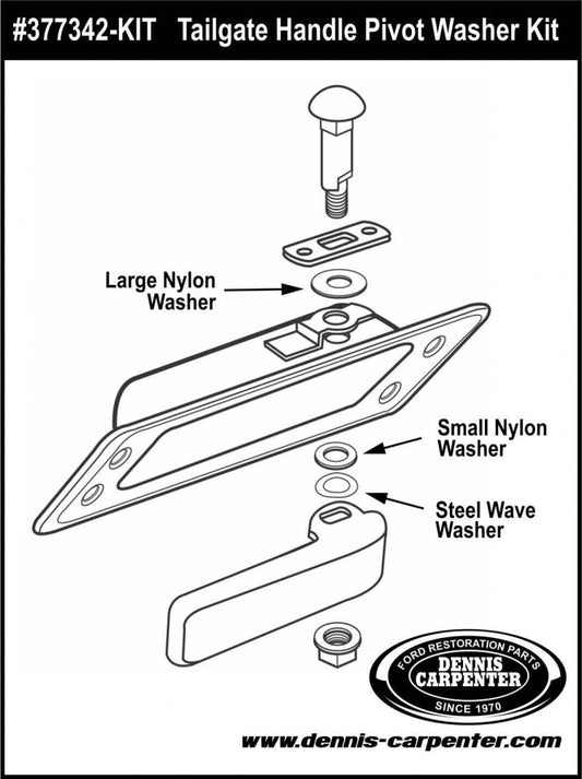 Dennis Carpenter Tailgate Handle Pivot Washer Kit 66-77 Ford Bronco
