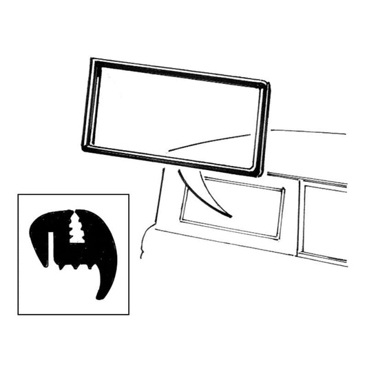 Dennis Carpenter Hardtop Side Window Seal - RH - No Groove for Chrome Molding - 1966-77 Ford Bronco