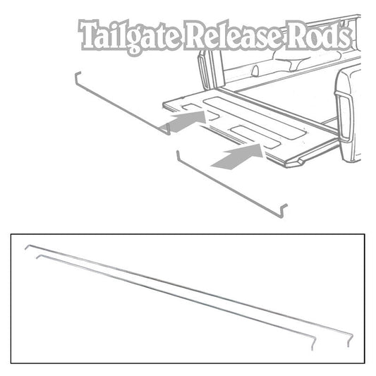 Dennis Carpenter Tailgate Release Rods - Pair - 1966-77 Ford Bronco